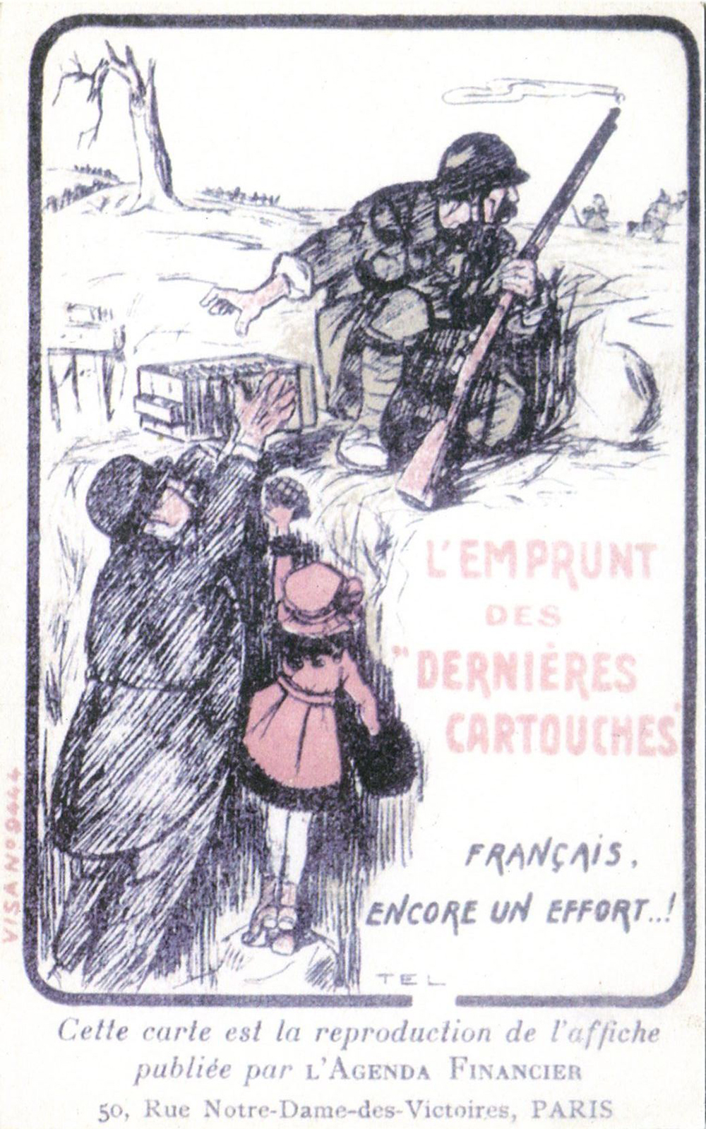 Carte postale incitant à souscrire à l’emprunt